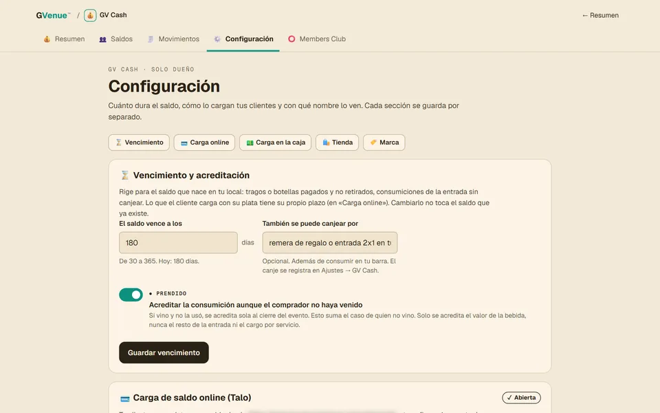 Vos decidís cuánto dura el saldo y cómo se carga